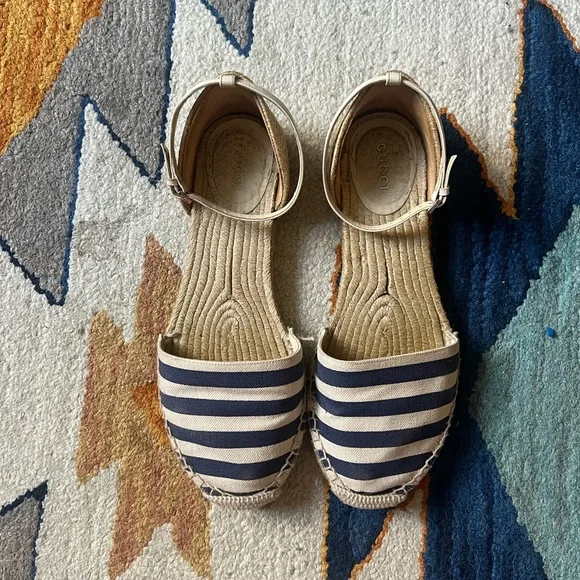 Gucci Beige and Navy  Espadrilles Gucci Navy Interlocking G Slip-On Espadrilles Gucci main image 3